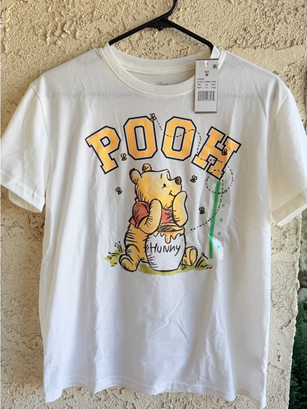 Disney White Kids Winnie the Pooh Graphic Tee with Yellow Print